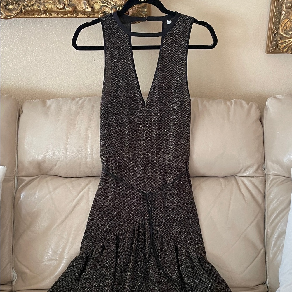 NWOT Ecote Black & Gold Maxi Dress / Longer Back  Party Dates